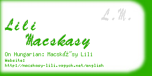 lili macskasy business card